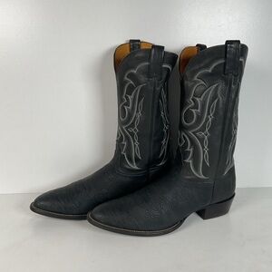 Nocona Bull Shoulder Cowboy Boots | USA Made | Black | Narrow | 15 B